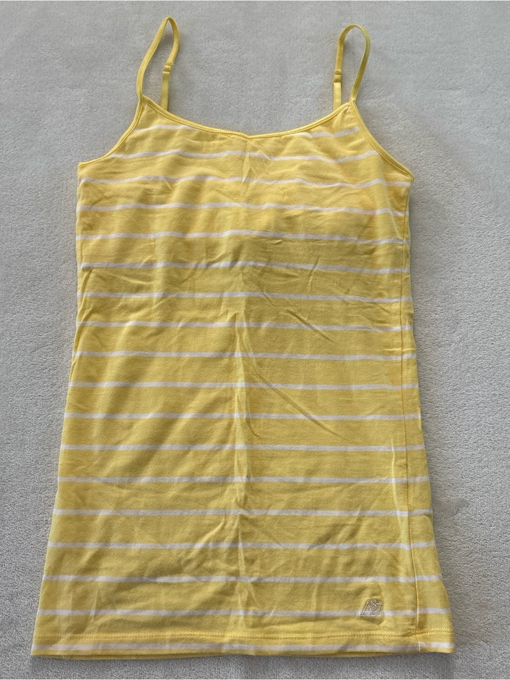 Y2K Aeropostale Yellow White Striped Cami Tank Top Medium